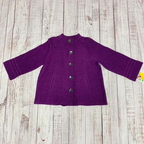 Ruby Rd. Purple Button-Up Jacket - Picture 3 of 12